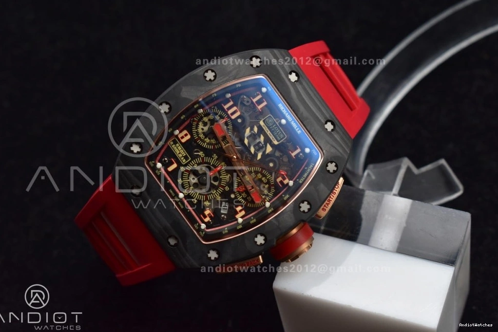 Rubber V Red Edition Lotus ModernLook 1:1 1020 Strap Dial A7750 KVF on Chrono Crystal Best RM011 NTPT 0324